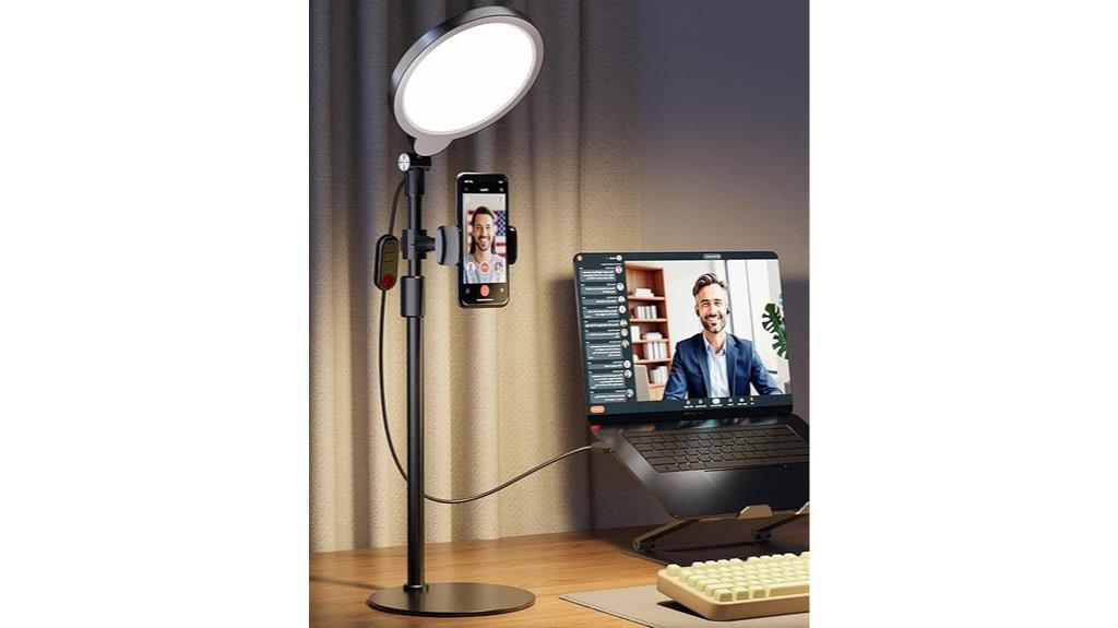 adjustable desk ring light