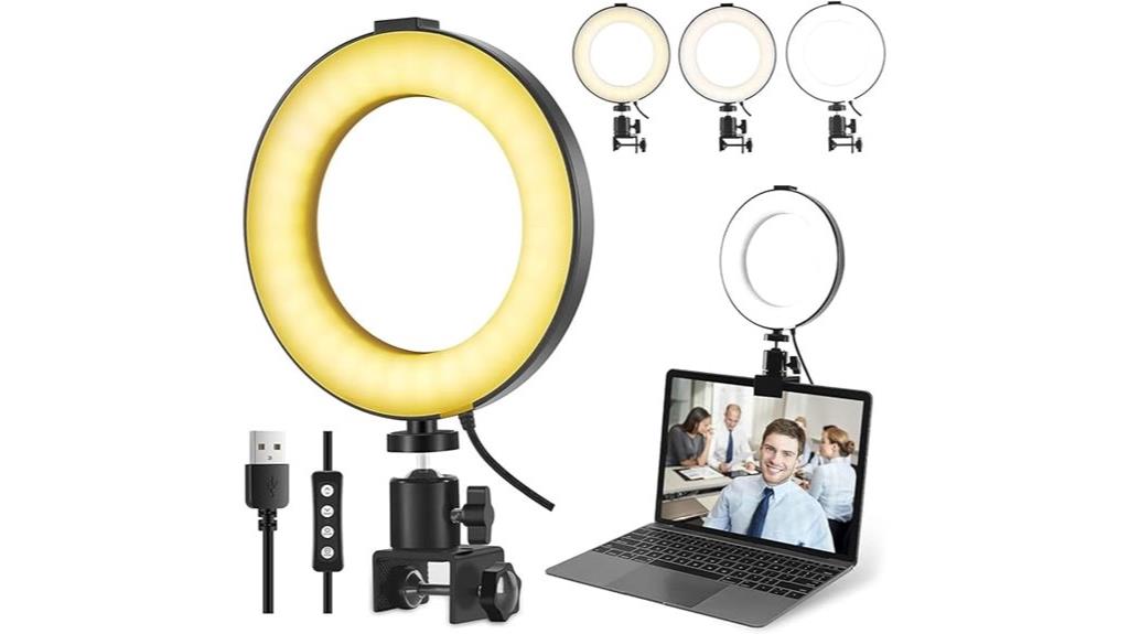 adjustable laptop ring light