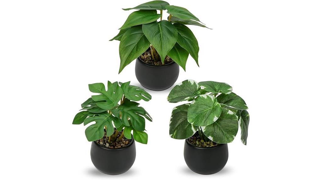 artificial potted plants set