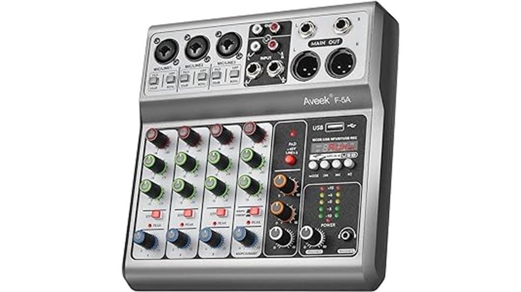 five channel audio mixer