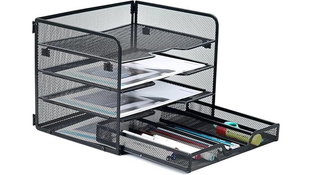 four tier mesh paper tray