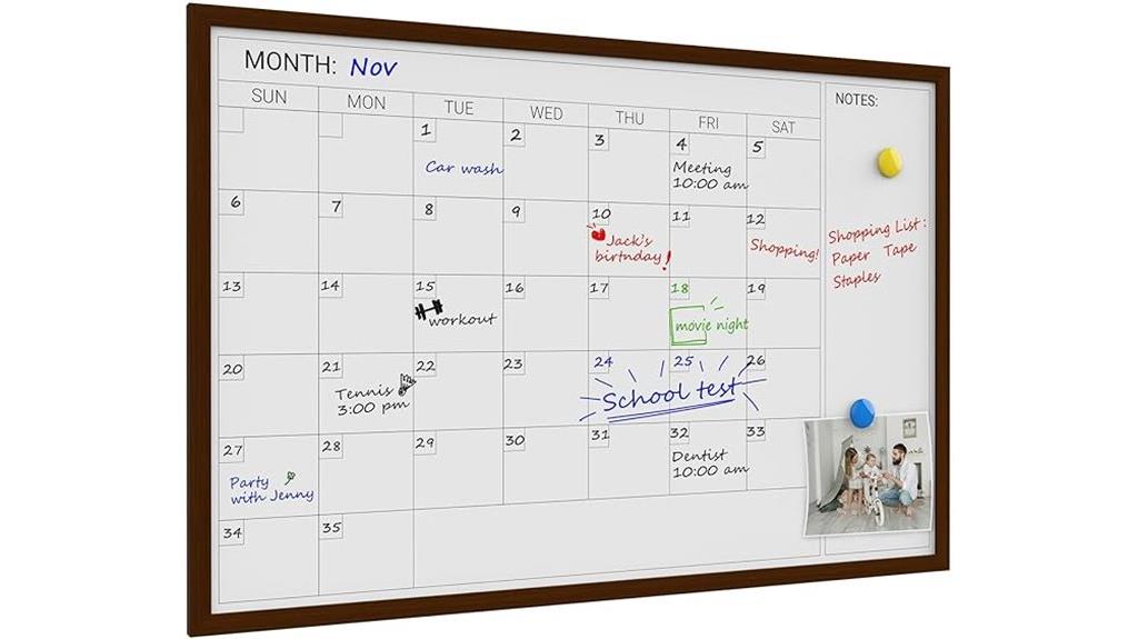 magnetic wall calendar whiteboard