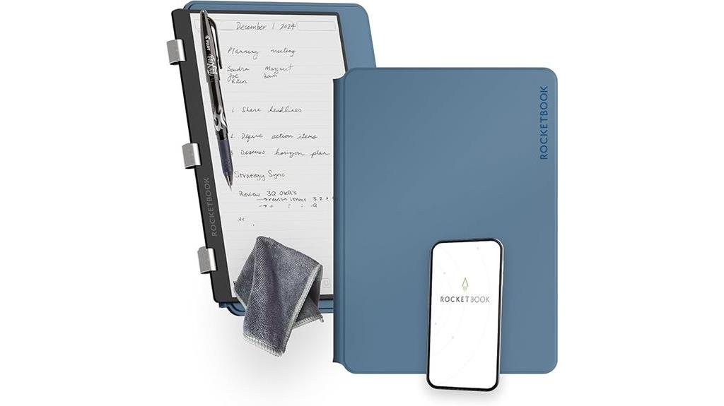 14 Best Smart Notebooks for Digital Notes That Combine Classic Writing With Modern Tech 12 reusable steel blue notebook