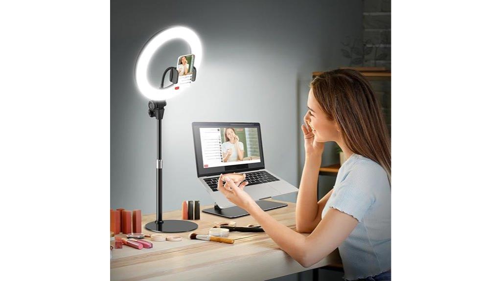 ring light with phone holder