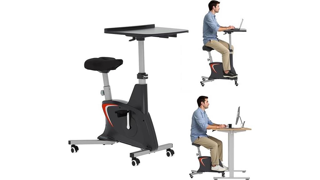 adjustable exercise bike desk