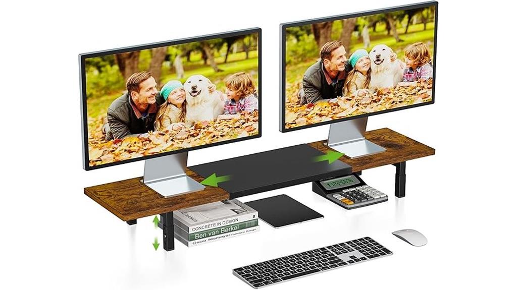 13 Best Wooden Monitor Height Risers for Ergonomic Comfort in 2025 11 dual monitor riser