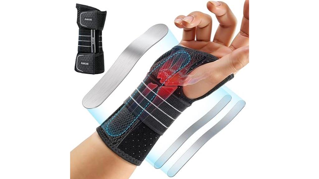 gray right hand wrist brace