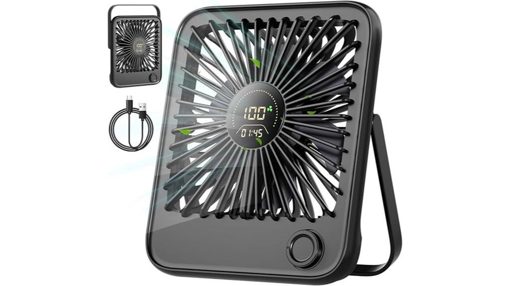 13 Best Quiet USB Desk Fans That Keep You Cool Without the Noise 9 portable fan with digital display