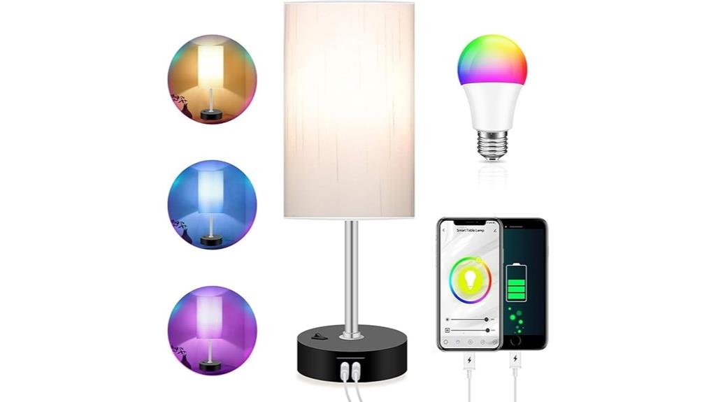 14 Best Smart LED Desk Lamps With USB Ports for Modern Workspaces 5 rgb led nightstand lamp