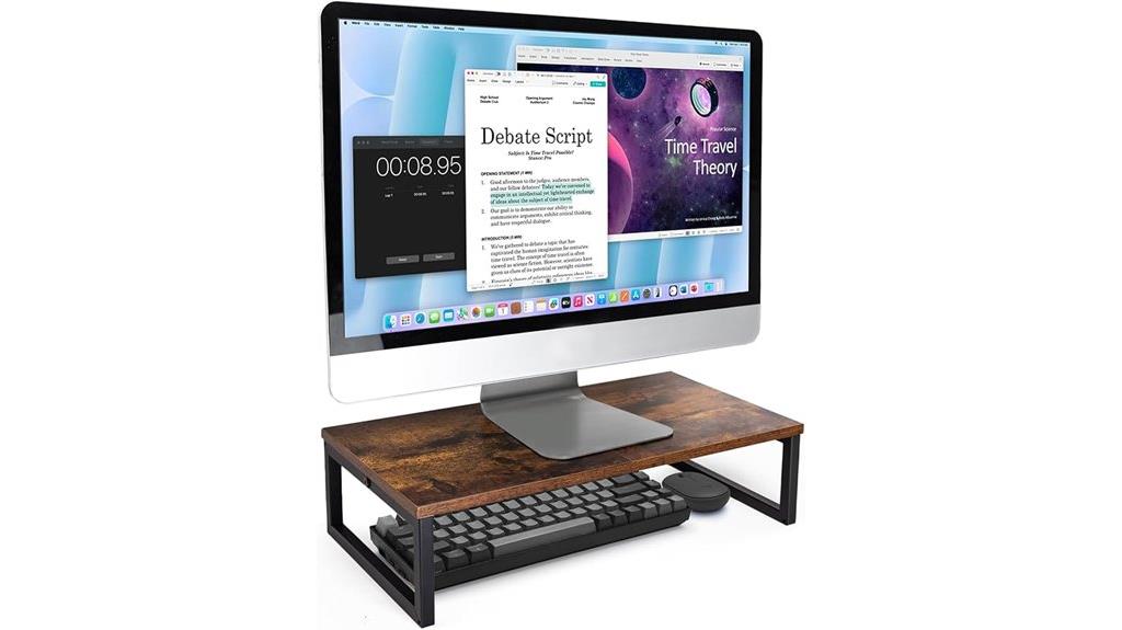 13 Best Wooden Monitor Height Risers for Ergonomic Comfort in 2025 6 wood and metal monitor stand