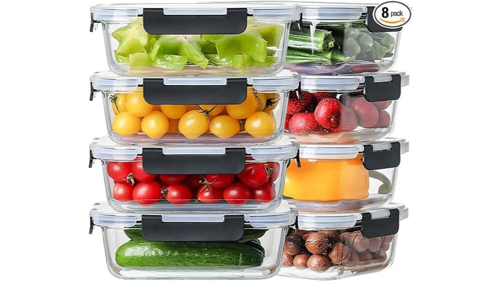 10 Best Glass Meal Prep Containers for Healthy, Convenient Storage 8 eight large glass containers