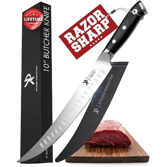 KITCHEN PERFECTION 10” Butcher Knife with Sheath
