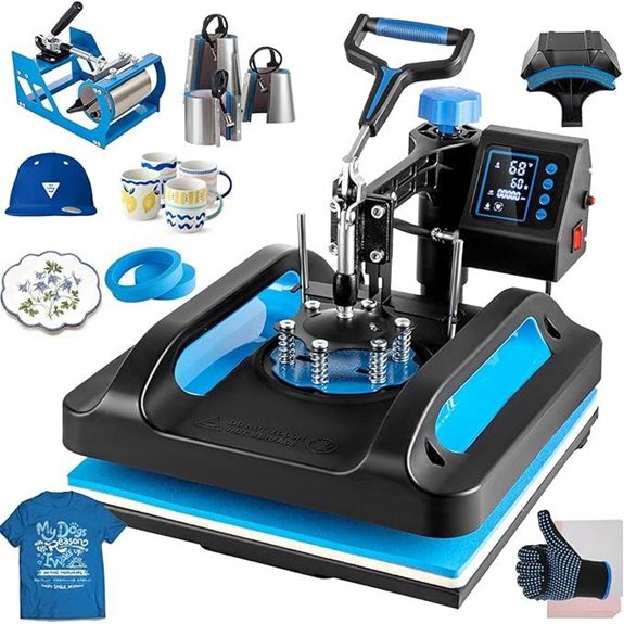 15x15 Heat Press Machine 8-in-1 Swing Away Multifunction