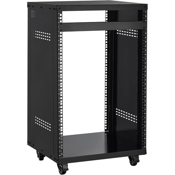 15 Top-Rated Server Rack Cabinets for Studio Networks in 2026 4 VEVOR 16U AV Rack with Locking Wheels