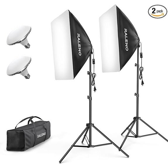 15 Best Professional Softbox Lighting Kits for Brand Videos 2026 14 RALENO 20x28 Softbox Lighting Kit with LED Bulbs