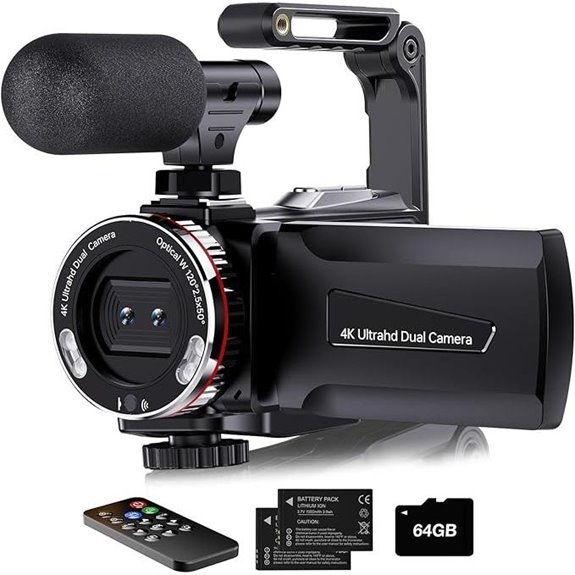 4k camera dual microphone