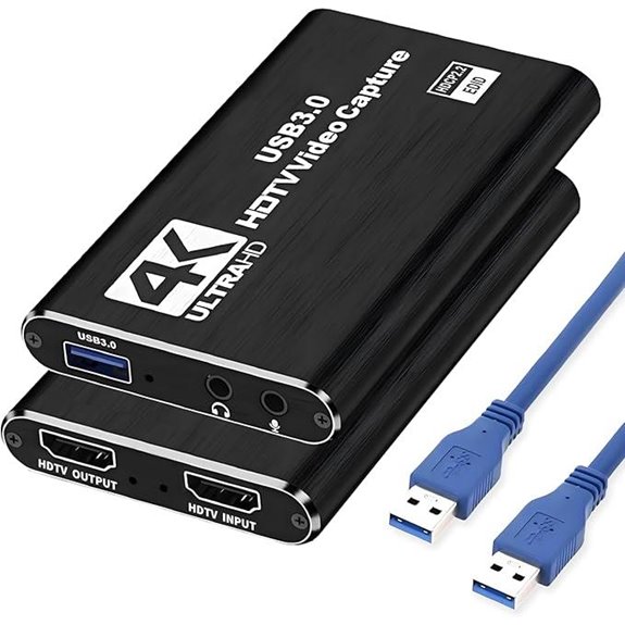 4K Game Capture Card with Microphone & Headphone Support
