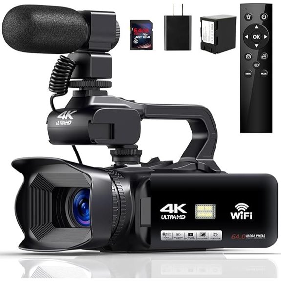 4K HD Video Camera with Zoom WiFi & Accessories