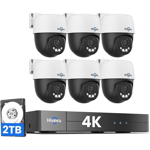 Hiseeu 4K PoE Security Camera System with 6 Cameras