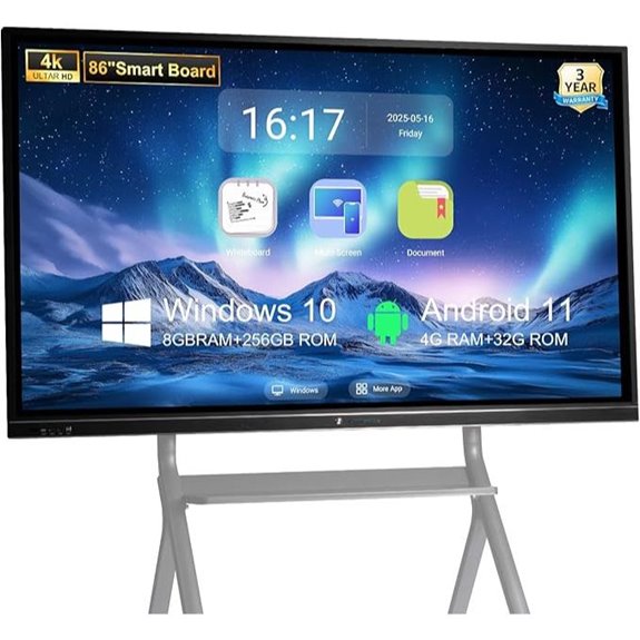15 Best Digital Whiteboard Displays for 2026 Team Workshops 4 86 4K UHD Interactive Whiteboard with Wall Mount