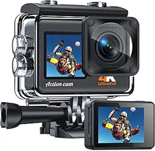 15 Best 4K Action Cameras for Travel Marketing on Amazon USA 7 4K Waterproof Action Camera with Dual Screen and Accessories