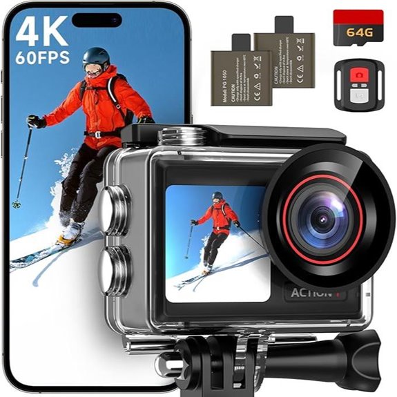 ODDV 4K Action Camera with Waterproof Touch Screens