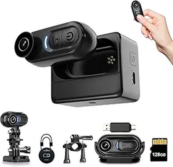 4K Mini Body Camera 128GB Wearable Sports Cam