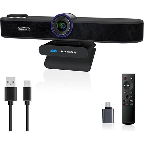 4K 3-in-1 Webcam with Auto-Tracking and Microphones