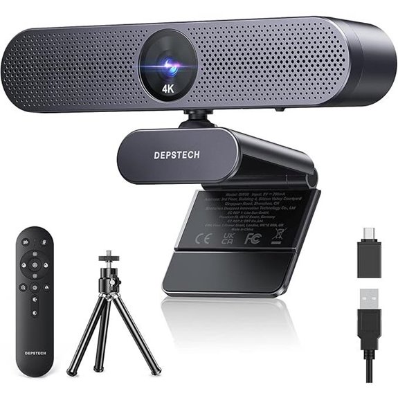 DEPSTECH 4K Webcam with Microphone and Remote