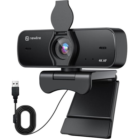 NewEye 4K Webcam with Microphone and Privacy Cover