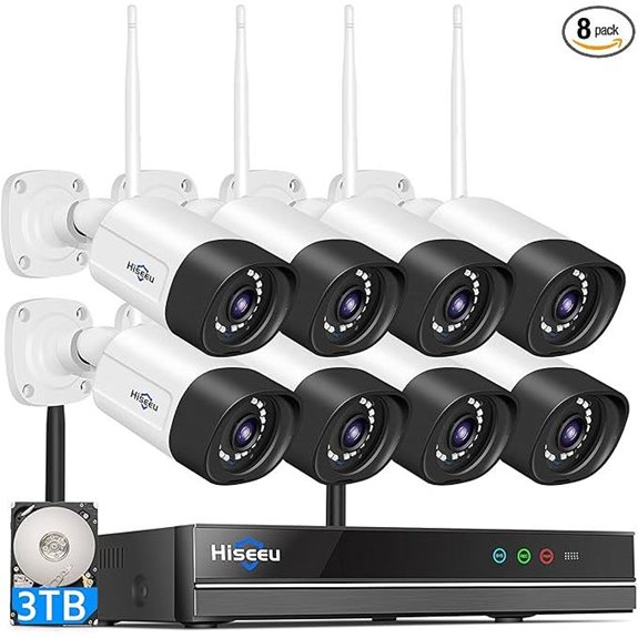 Hiseeu 5MP Wireless Security Camera System (8 Cameras)