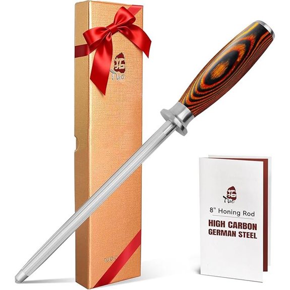 TUO 8-Inch High Carbon Steel Honing Rod