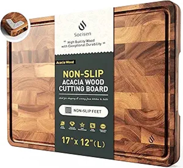 15 Best End Grain Cutting Boards for 2026 That Chefs Recommend 15 End Grain Acacia Cutting Board with Juice Groove
