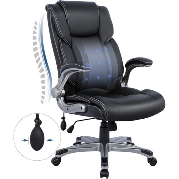 adjustable arm executive chair