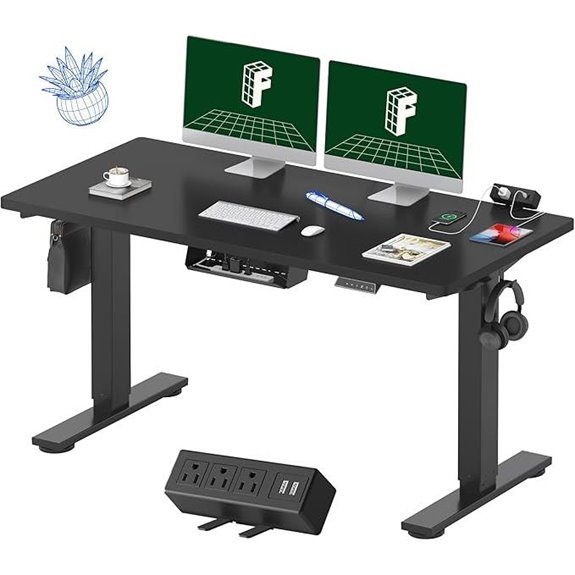 15 Best Professional Electric Standing Desks for Marketing Agencies 2026 3 FLEXISPOT EN2 Electric Standing Desk with Power Strip