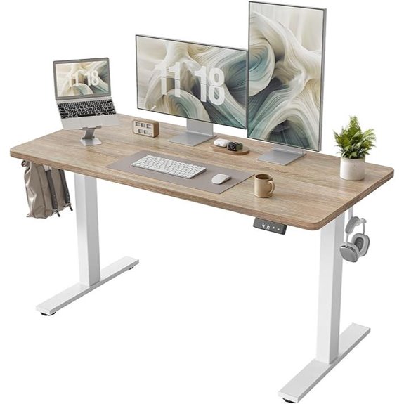 TIQLAB Adjustable Electric Standing Desk 55x24-inch