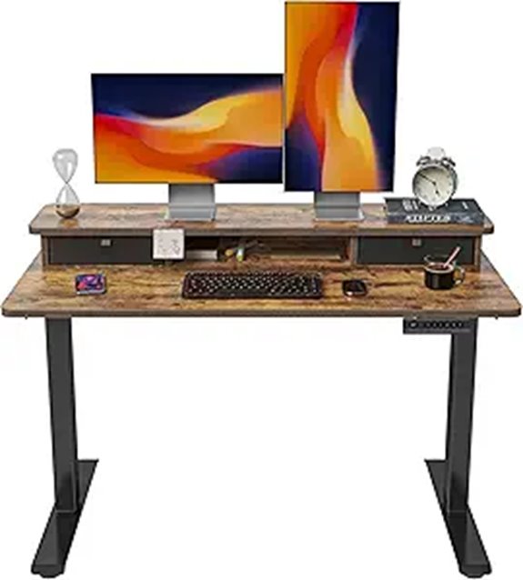 FEZIBO Adjustable Electric Standing Desk with Storage