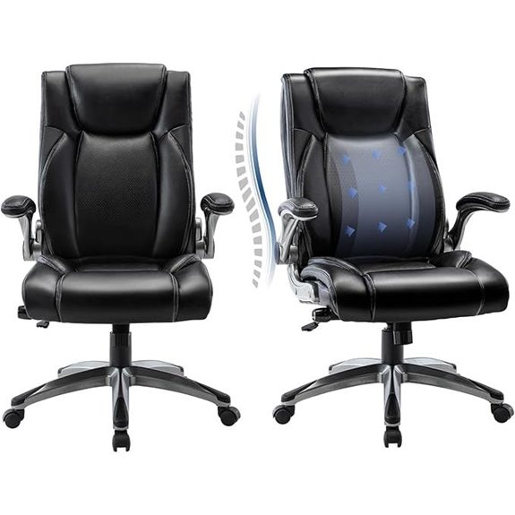 COLAMY Ergonomic Office Chair Set with Flip-up Arms