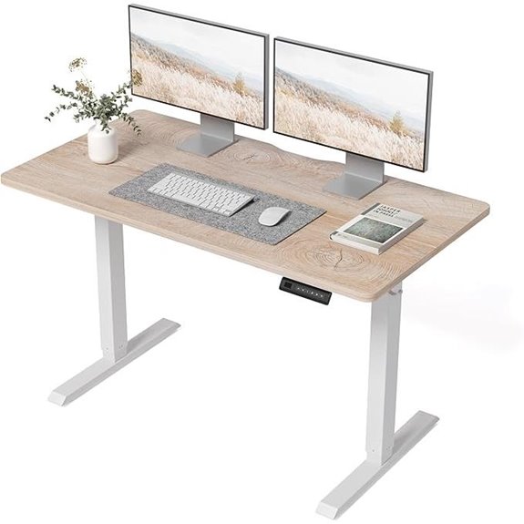 BANTI Adjustable Electric Standing Desk with Maple Top