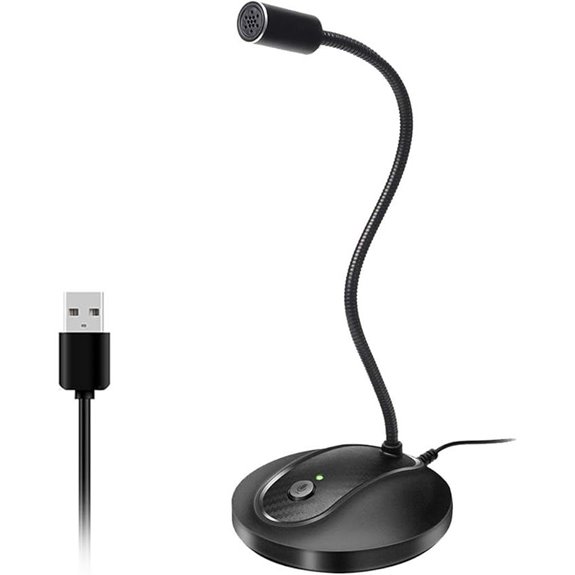 JOUNIVO Adjustable USB Microphone with Mute & LED