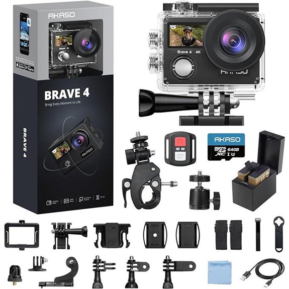15 Best 4K Action Cameras for Travel Marketing on Amazon USA 9 AKASO Brave 4 4K Action Camera Bundle