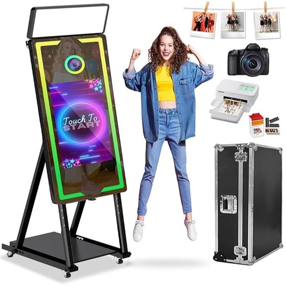 15 High-End Photo Booth Machines for 2026 Events That Impress 12 Mirror Photo Booth with Printer & Camera (Black)