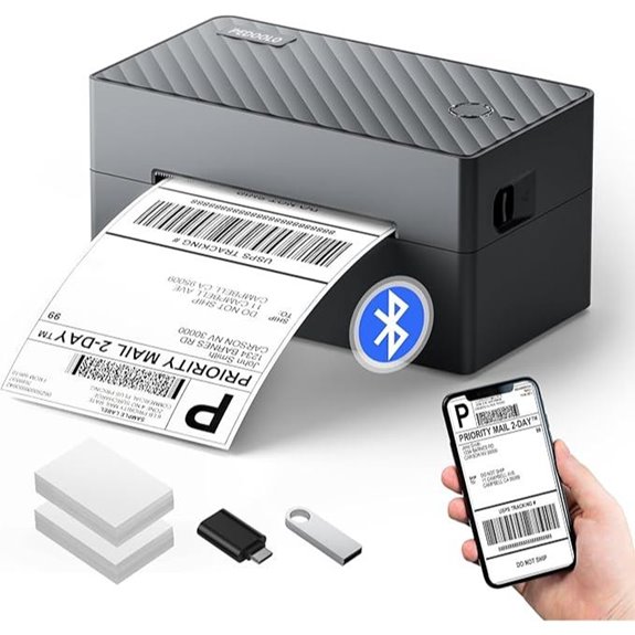 Thermal Label Printer for Shipping Bluetooth Compatible