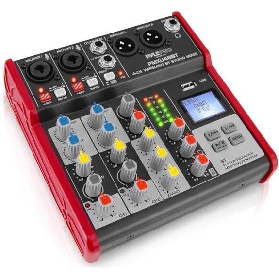PYLE 4-Channel Bluetooth Audio Mixer Console