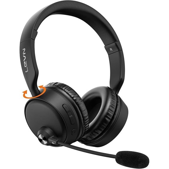 LEVN Bluetooth Headset with Microphone and 60H Battery