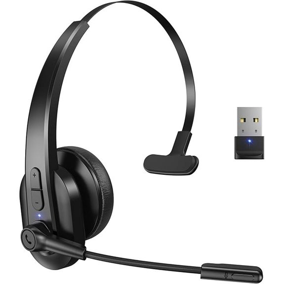 Bluetooth Headset with USB Dongle and Noise Cancelling Mic