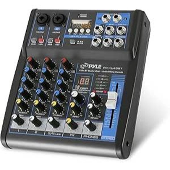 Pyle 4-Channel Audio Mixer with Bluetooth and USB