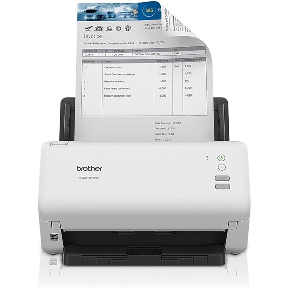 15 Best High-Speed Document Scanners for Agency Paperwork in 2026 3 Brother ADS-3100 Desktop Scanner (40ppm White)