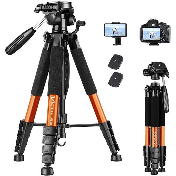 Victiv 74-Camera Tripod for Phone & DSLR
