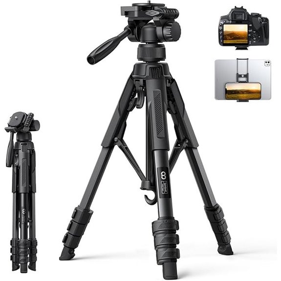 Lamicall Camera Tripod with Phone Holder and Bag